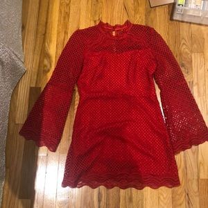 Red Lace Aqua Dress